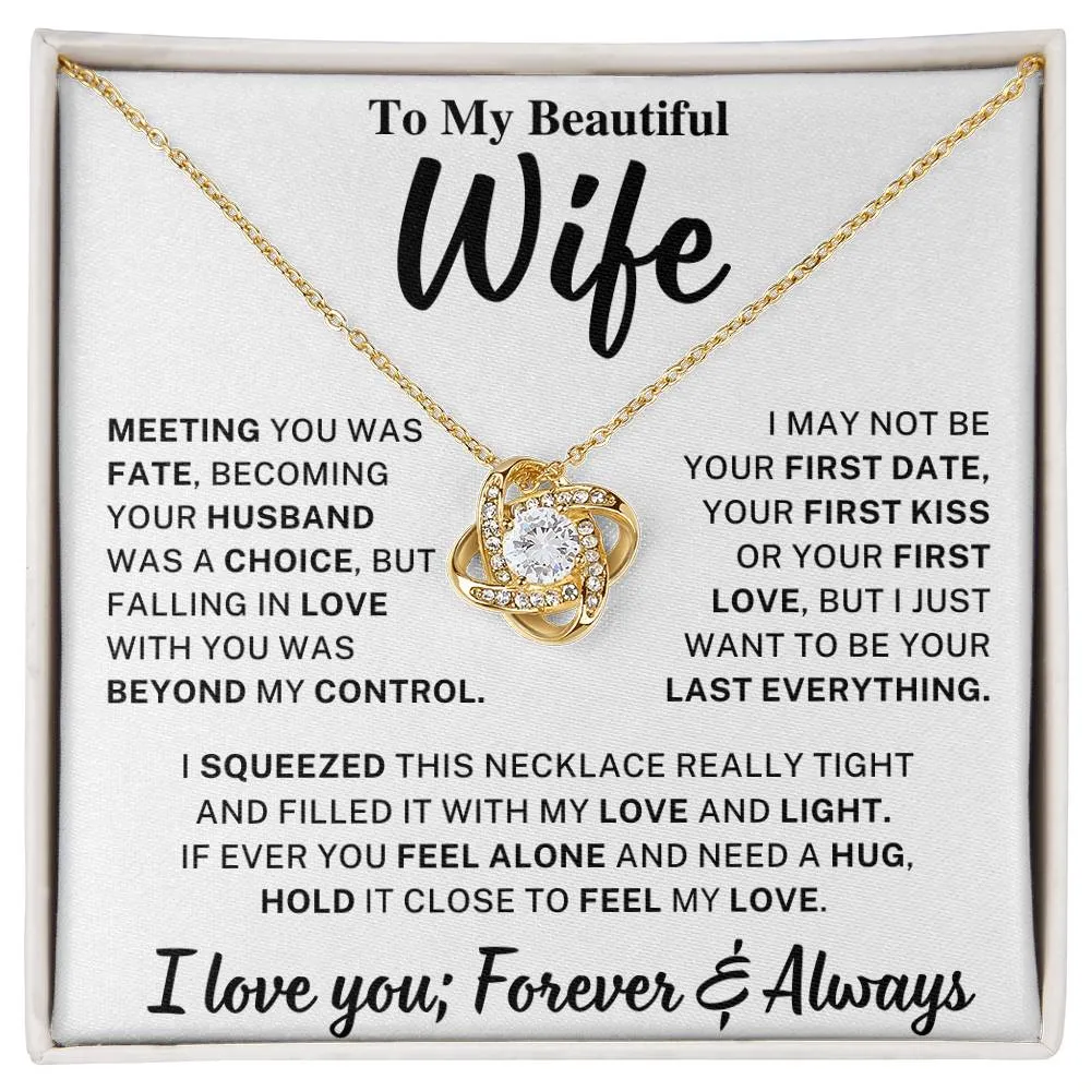 Beautiful Wife Gift, "Meeting you was fate" Knot Necklace