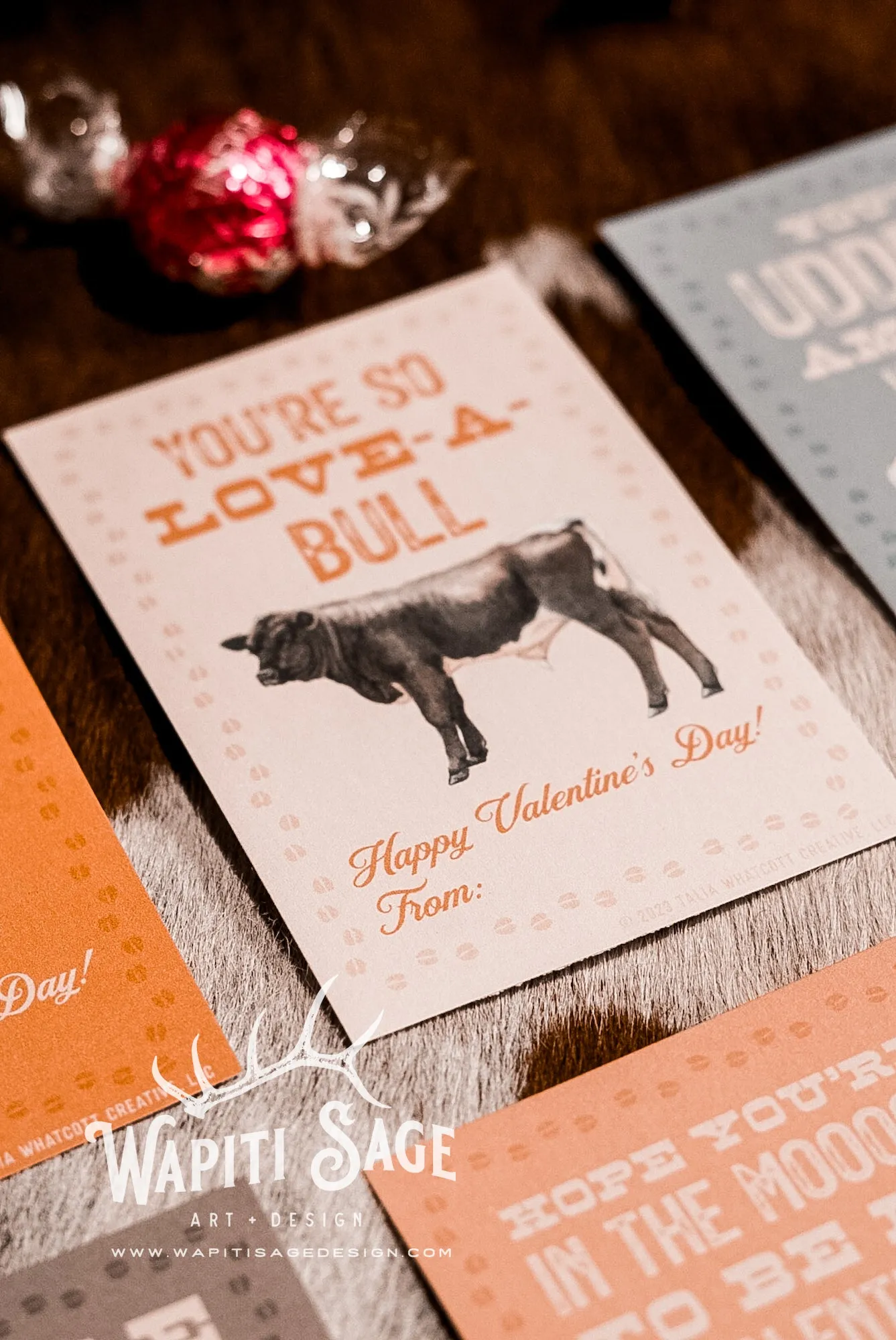 Beef Cows Valentine Cards Digital Printable