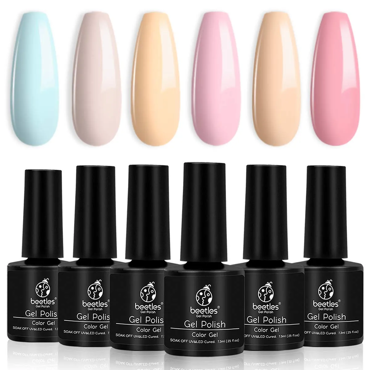 Beetles Holiday Gel Nail Polish Set - 6 Colors Burgundy Red Brown Champagne Gold Gel Polish Kit Snow White Nude Grey Valentine's Thanksgiving Gel Polish Gel Nail Manicure Kit DIY New Year Gift