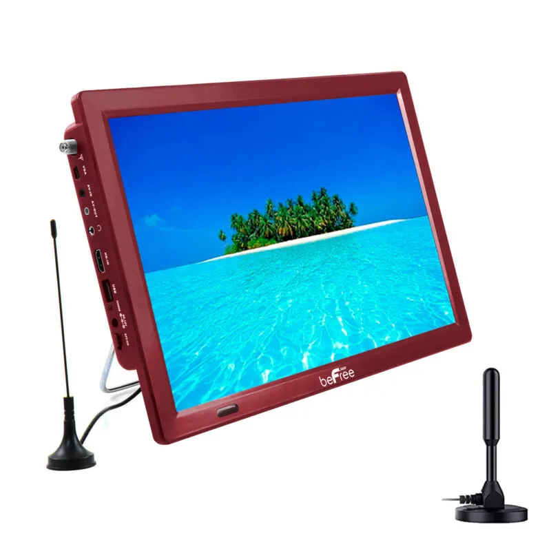 beFree Sound Portable Rechargeable 14 Inch LED TV with HDMI, SD/MMC, USB, VGA, A