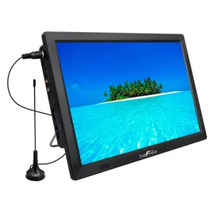 beFree Sound Portable Rechargeable 14 Inch LED TV with HDMI, SD/MMC, USB, VGA, A