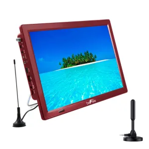 beFree Sound Portable Rechargeable 14 Inch LED TV with HDMI, SD/MMC, USB, VGA, A