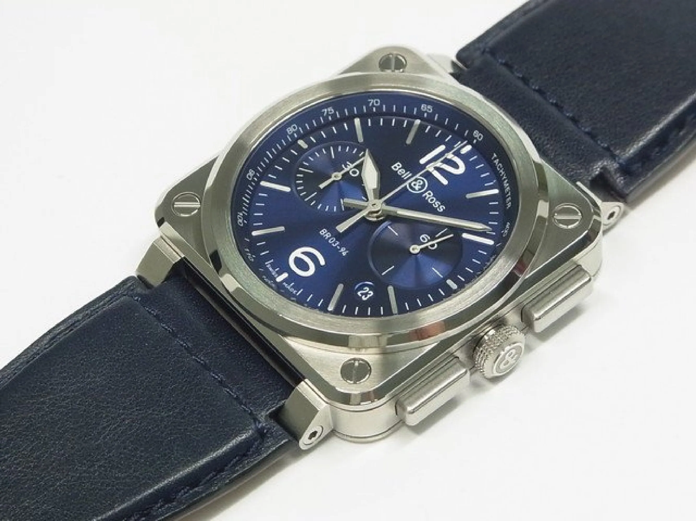 BELL & ROSS BR03 Chrono blue Steel 42 MM BR0394-BLU-ST/SCA Mens 184608688