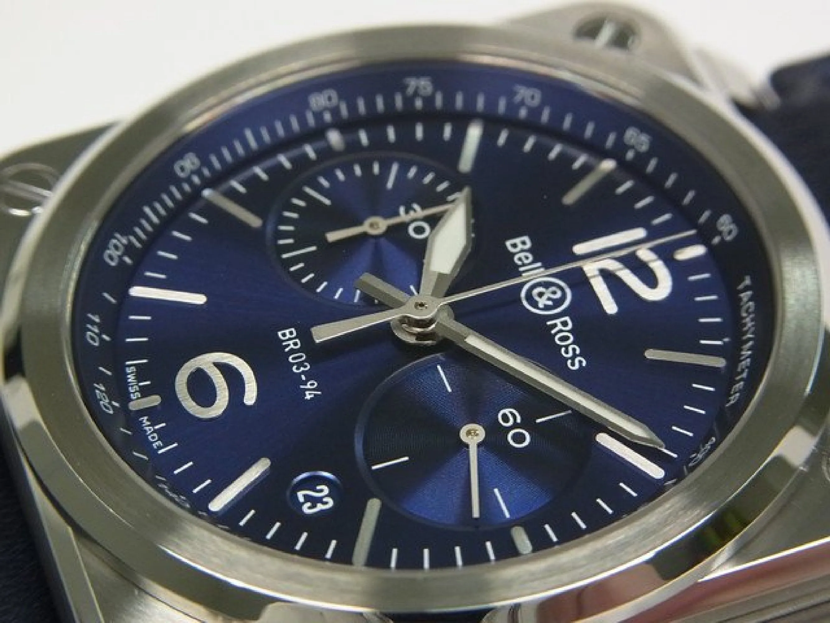 BELL & ROSS BR03 Chrono blue Steel 42 MM BR0394-BLU-ST/SCA Mens 184608688