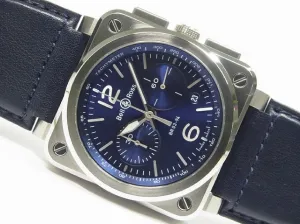 BELL & ROSS BR03 Chrono blue Steel 42 MM BR0394-BLU-ST/SCA Mens 184608688