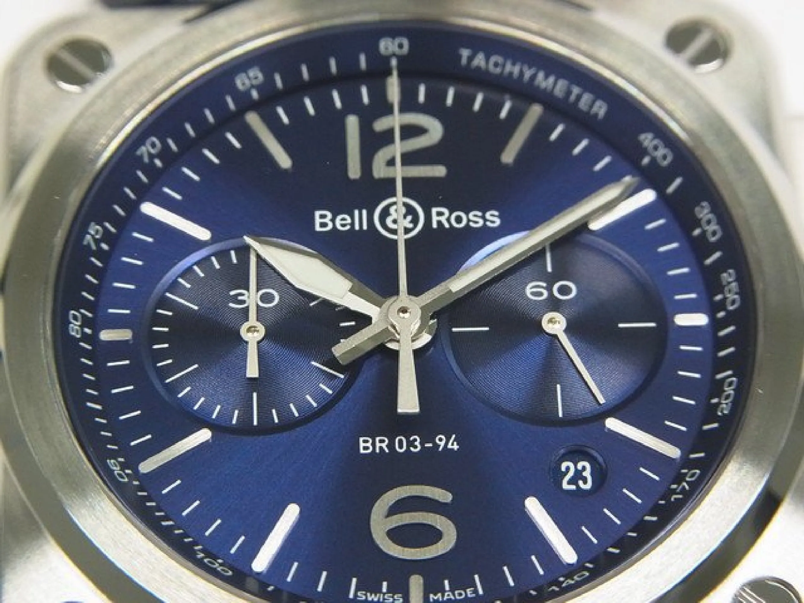 BELL & ROSS BR03 Chrono blue Steel 42 MM BR0394-BLU-ST/SCA Mens 184608688
