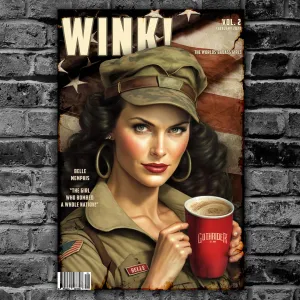Belle Pin-Up Wink Magazine Limited Edition Retro Metal Plaque Sign