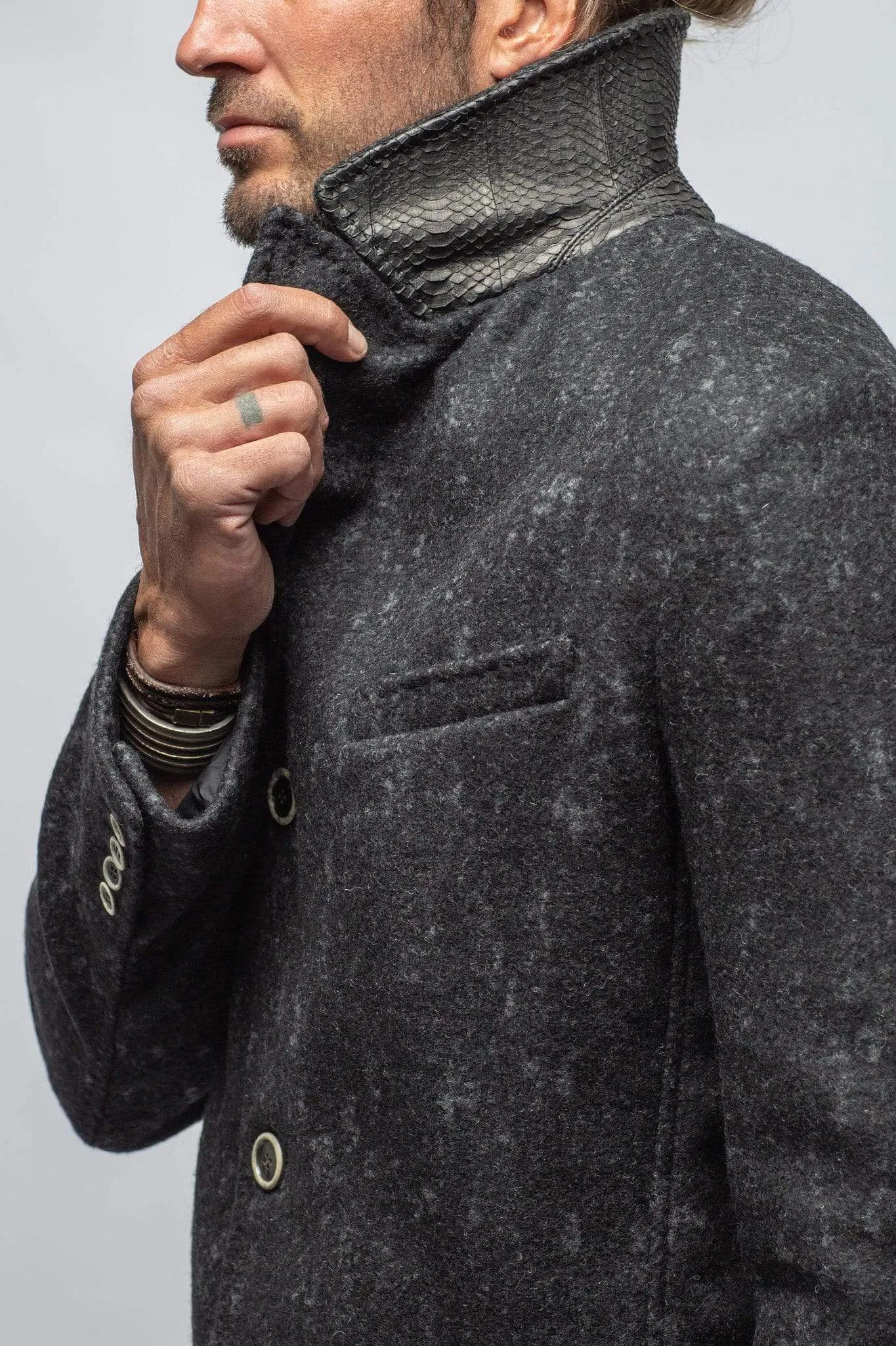 Berlin Topcoat With Snakeskin Trim