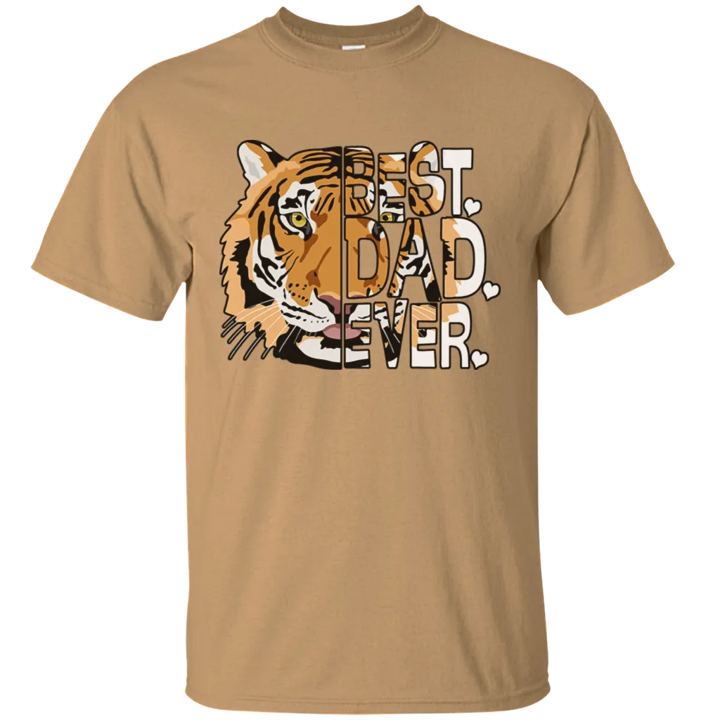 Best Dad Ever Father's Day Tiger Animal Wild Love Heart Daddy Husband Family Gift Unisex T-Shirt