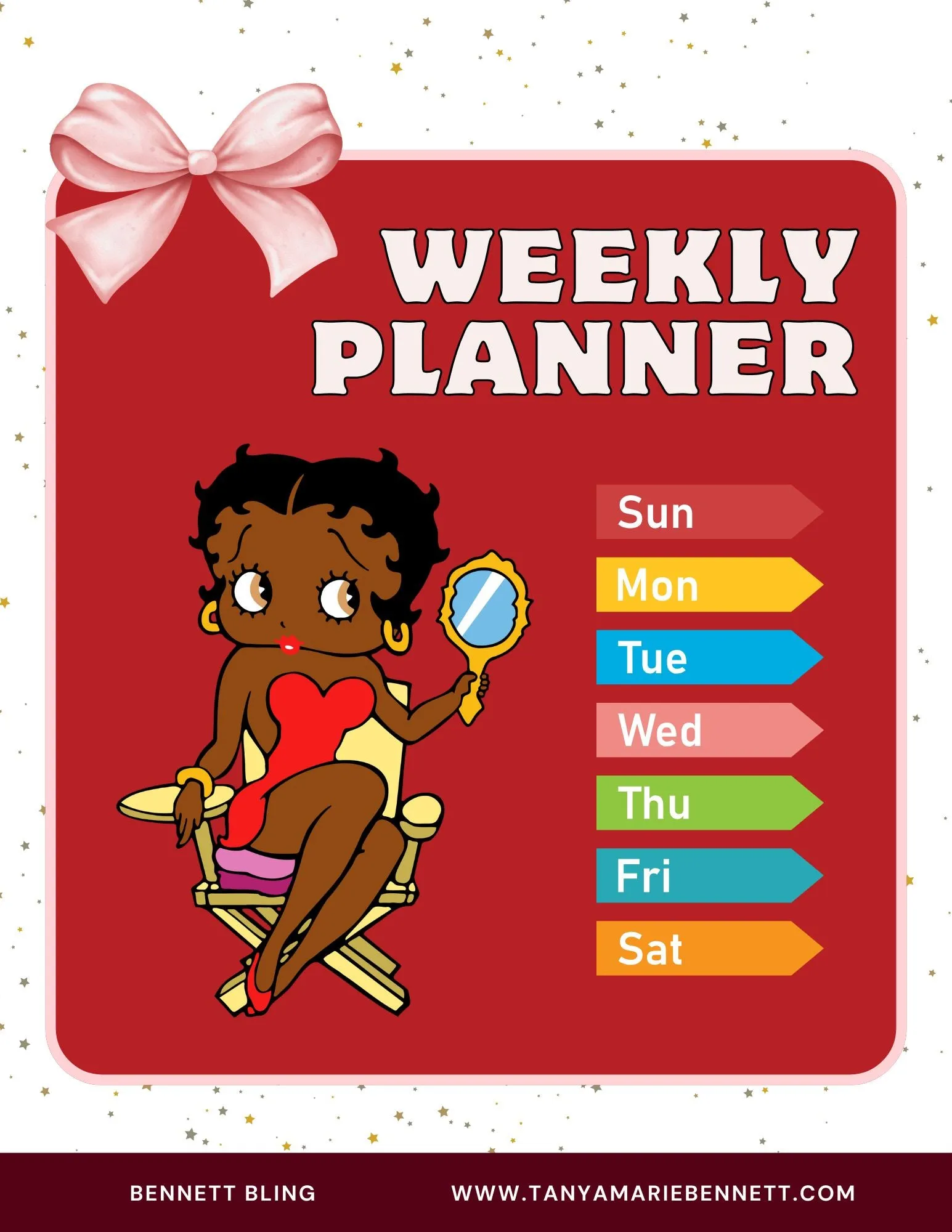 Betty Boop 2025 Planner, Digital Planner 2025, Printable Planner, Budget Planner, Monthly Planner, Weekly Planner, Digital Download, PDF
