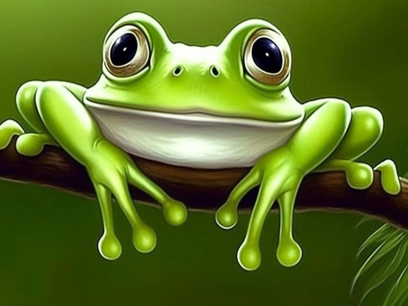 Big Eyed Green Tree Frog Hanging Out - Custom AI Created Art - High Res Digital Download - Use for Your Next DIY Craft - Makes a Great Gift