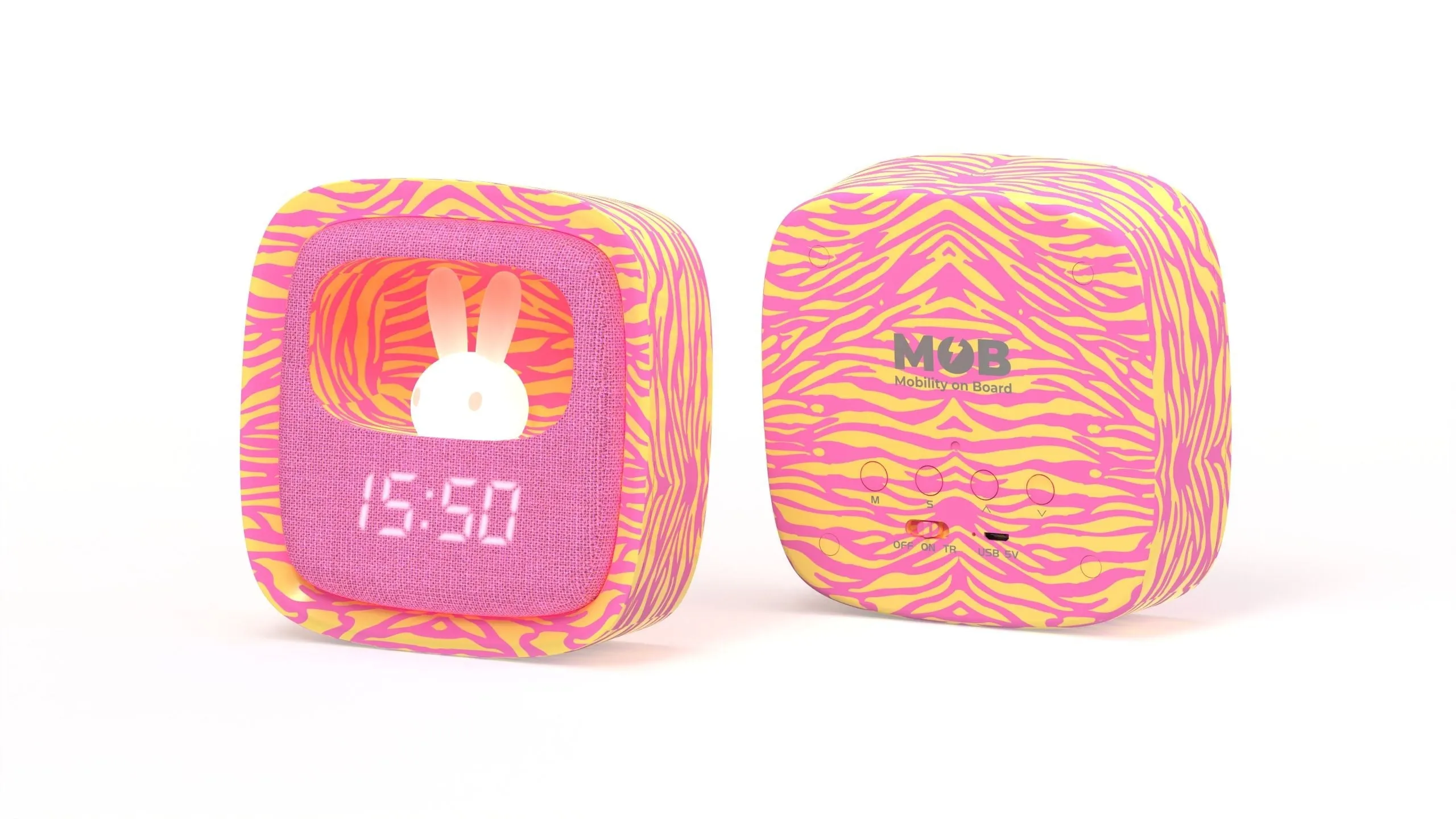 BILLY CLOCK - PINK ZEBRA