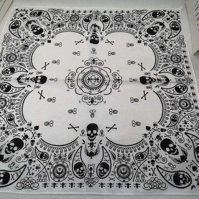 Black and White Bandana Skull