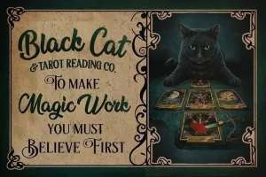 Black Cat Trading Company Cottage Core Coven Art Display High Res Digital Custom AI Designed Retro Vintage Style Print Aesthetic Room Decor