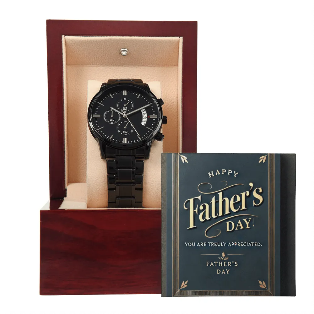 Black Chronograph Watch – A Timeless Gift for Dad