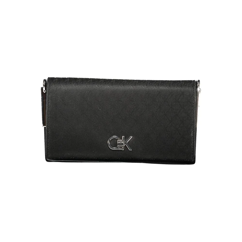 Black Polyester Women Handbag