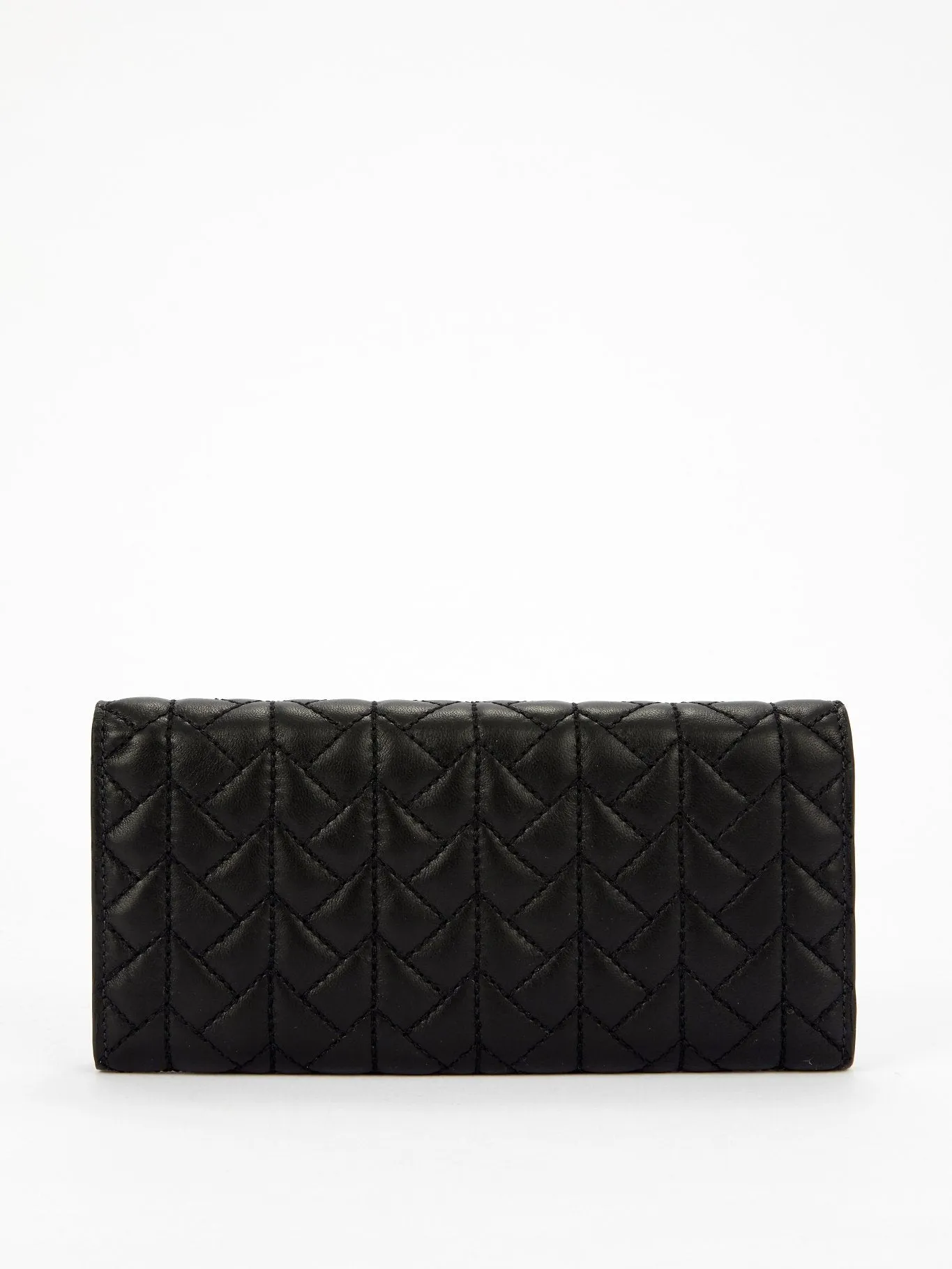 Black Quilted Continental Clutch