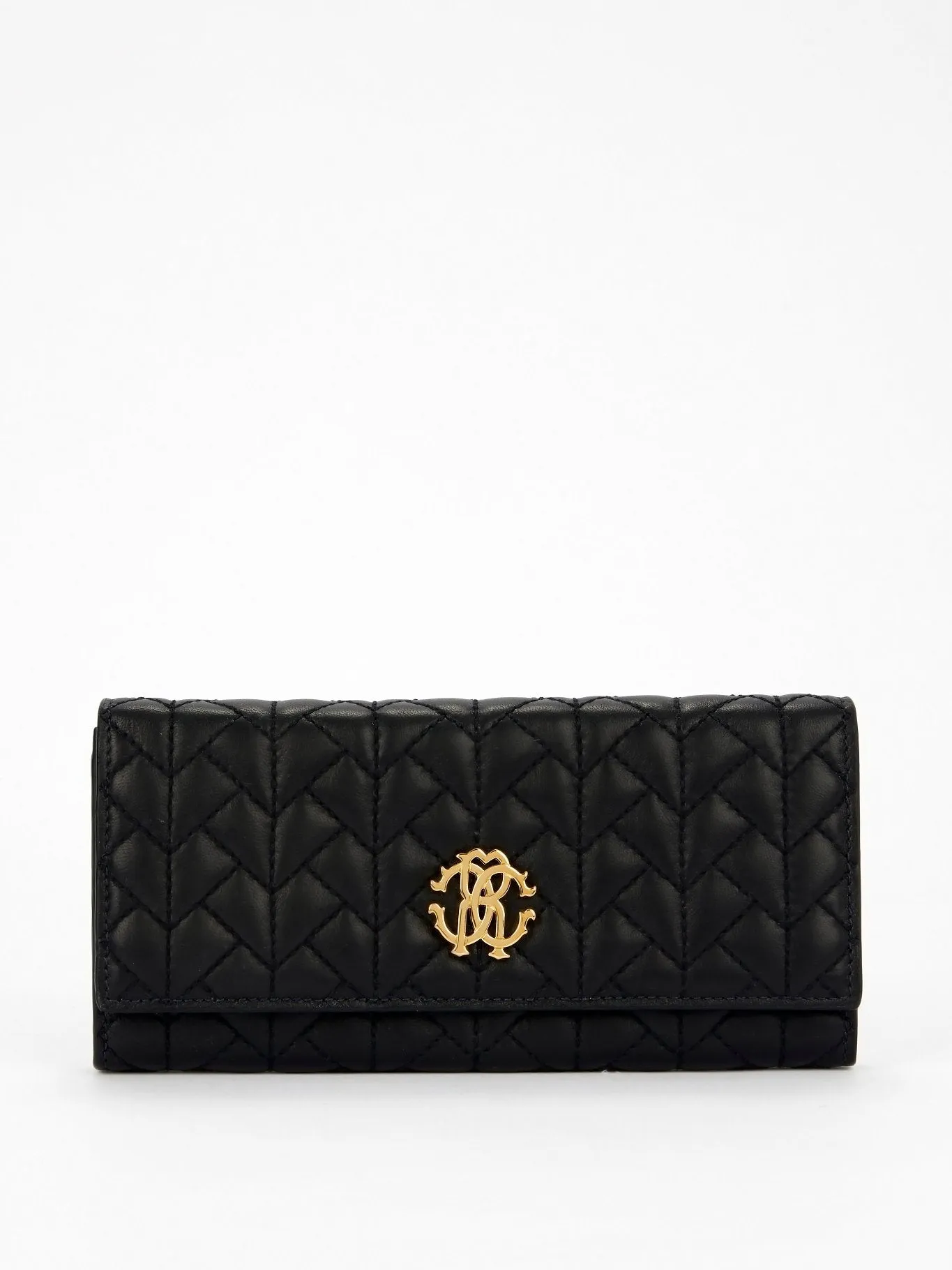 Black Quilted Continental Clutch