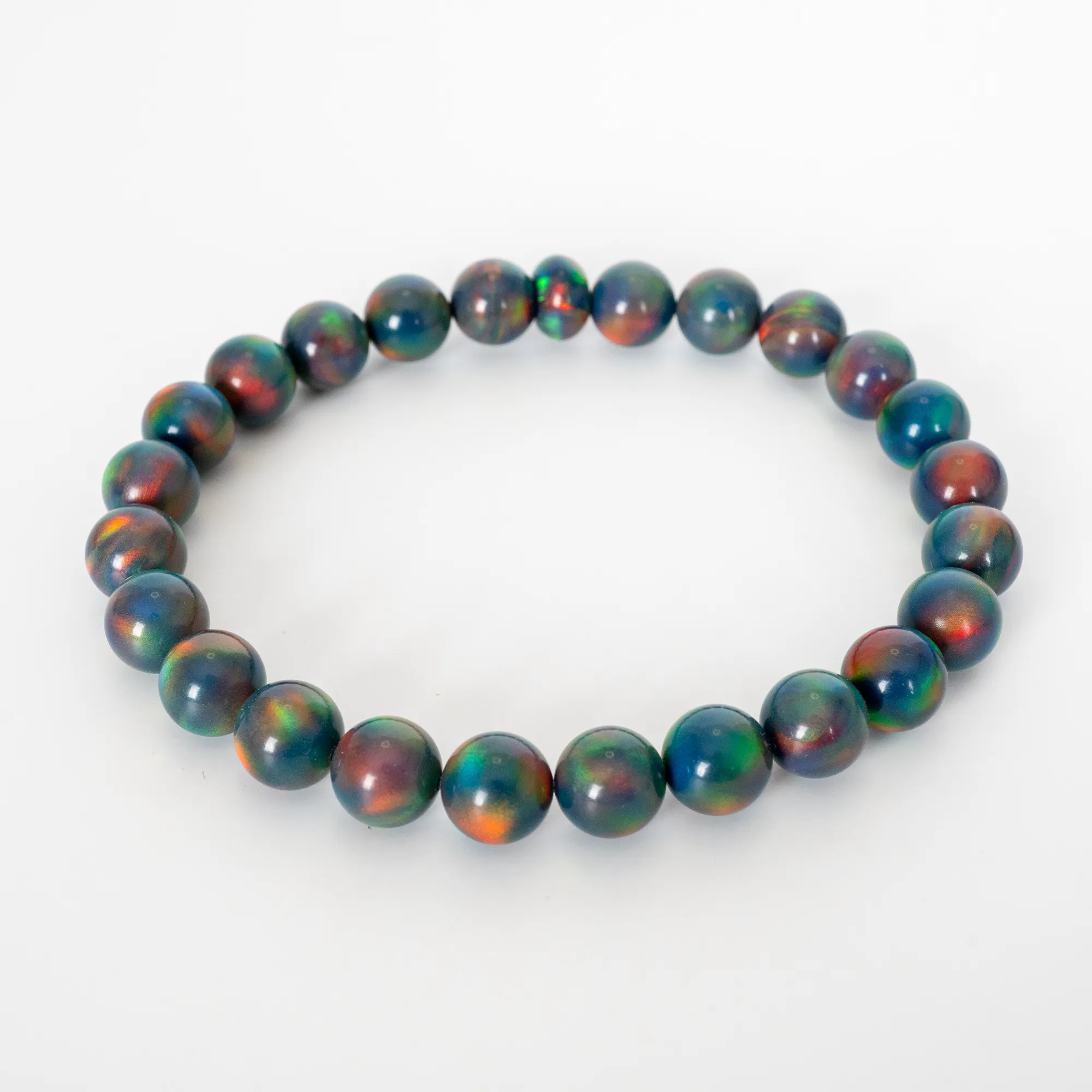 Black Rainbow Opalescence Beaded Bracelet