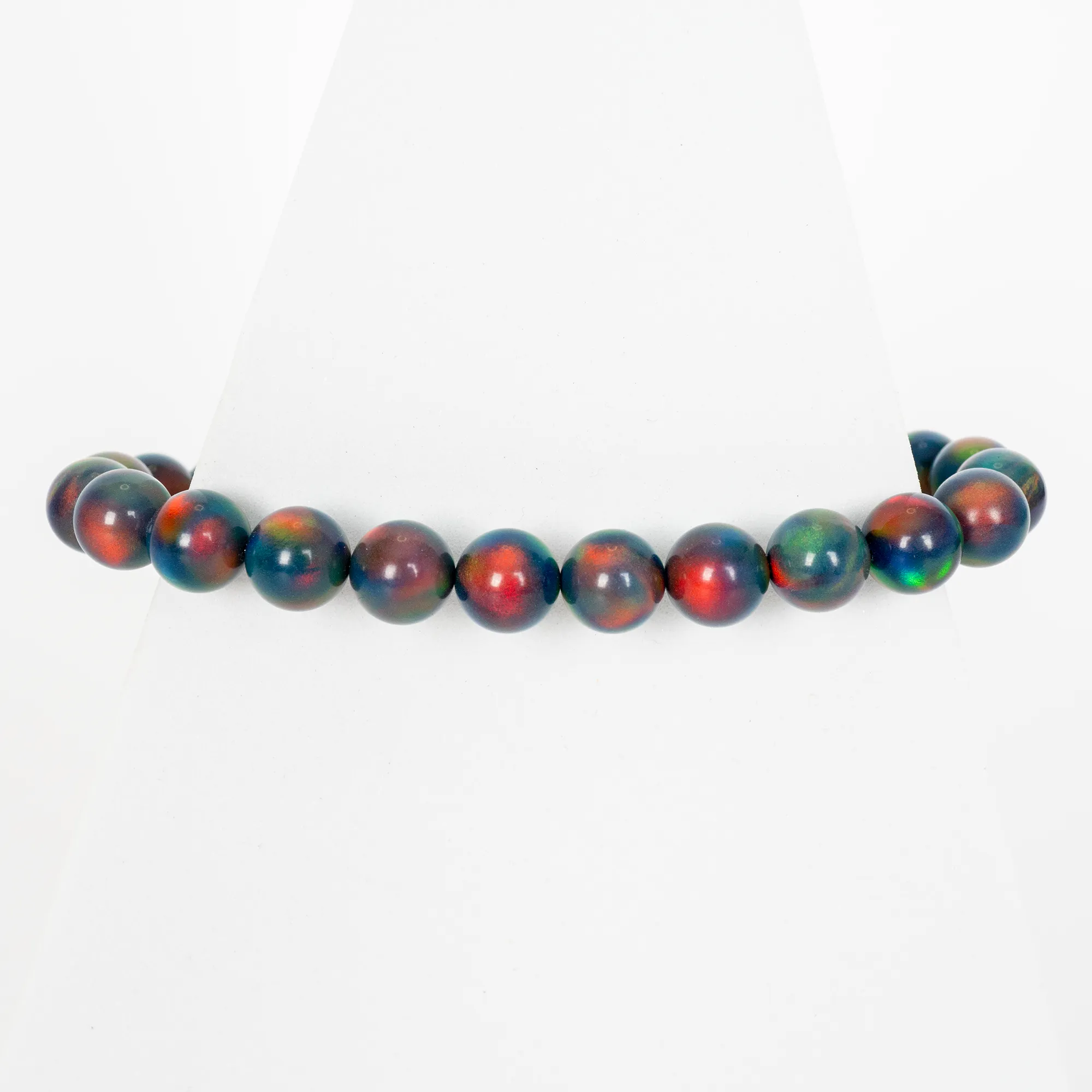 Black Rainbow Opalescence Beaded Bracelet