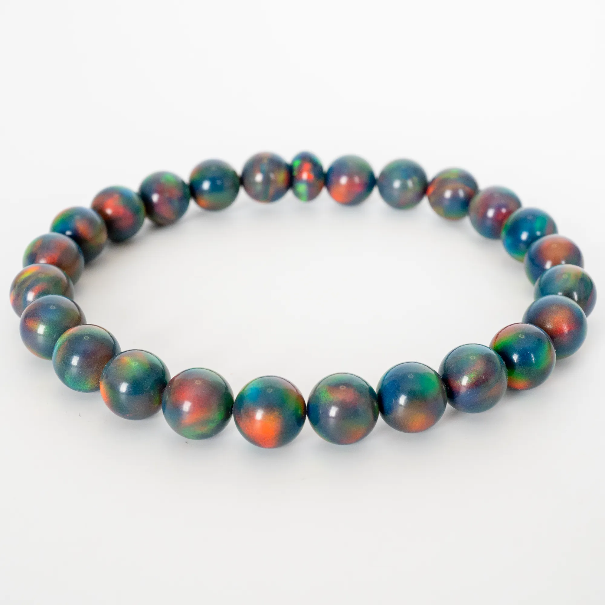 Black Rainbow Opalescence Beaded Bracelet