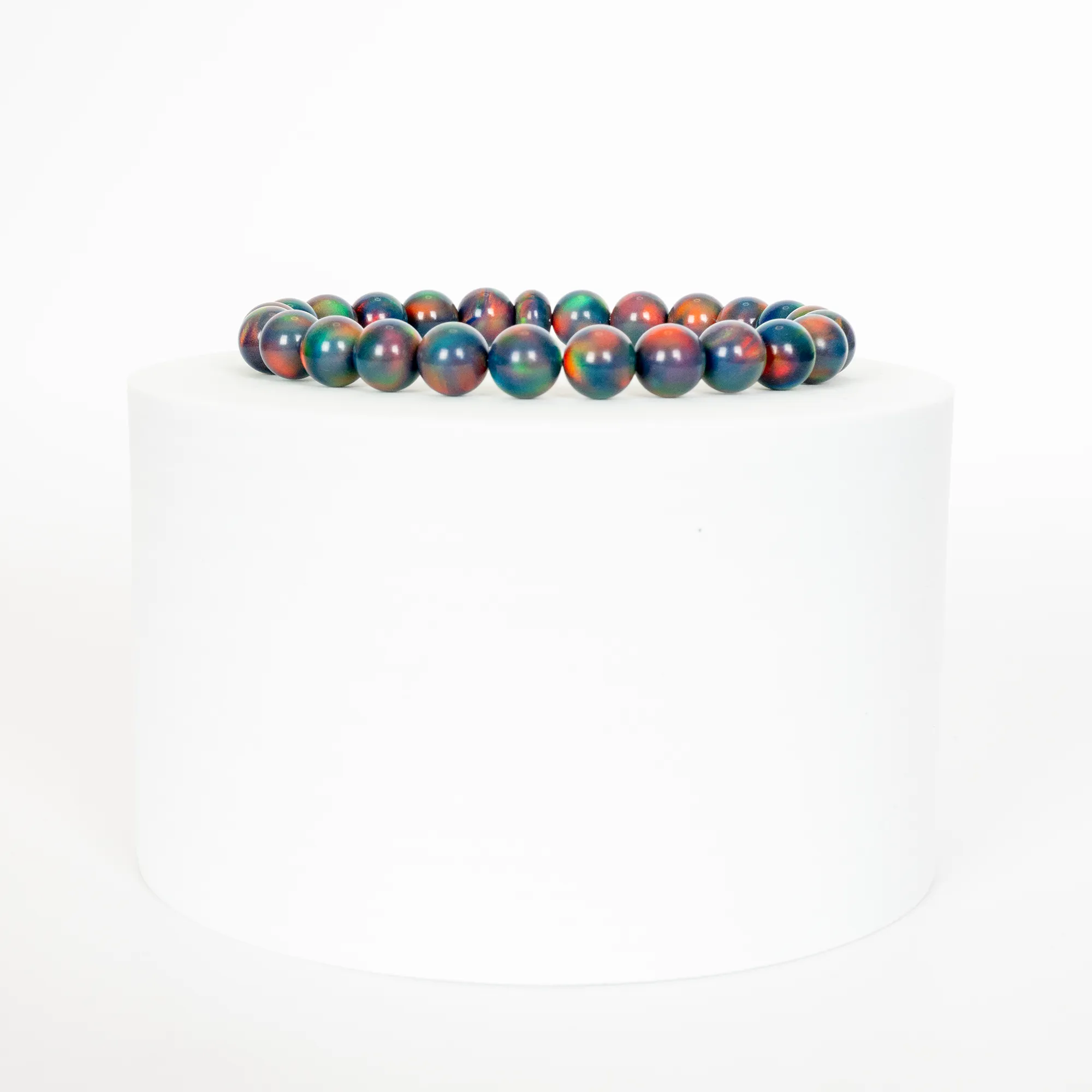 Black Rainbow Opalescence Beaded Bracelet