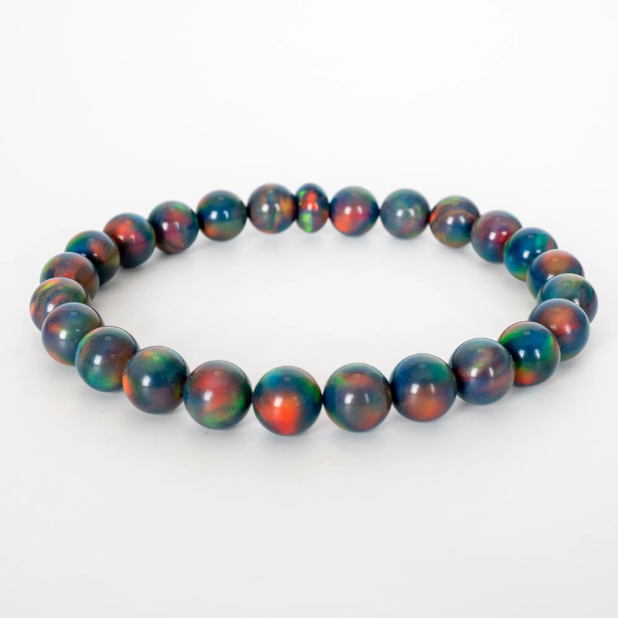 Black Rainbow Opalescence Beaded Bracelet