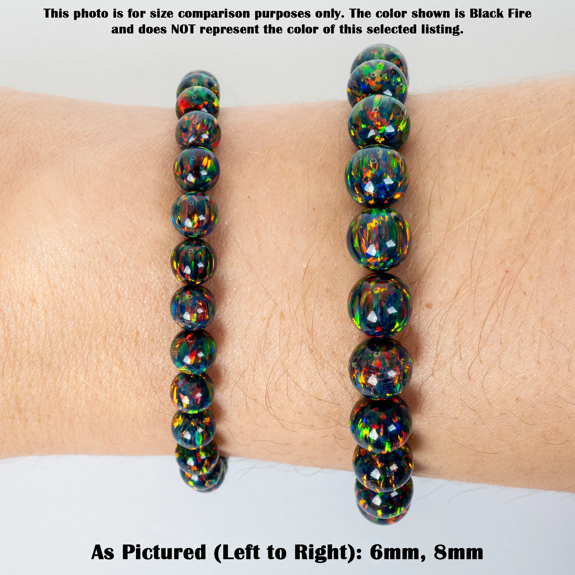 Black Rainbow Opalescence Beaded Bracelet