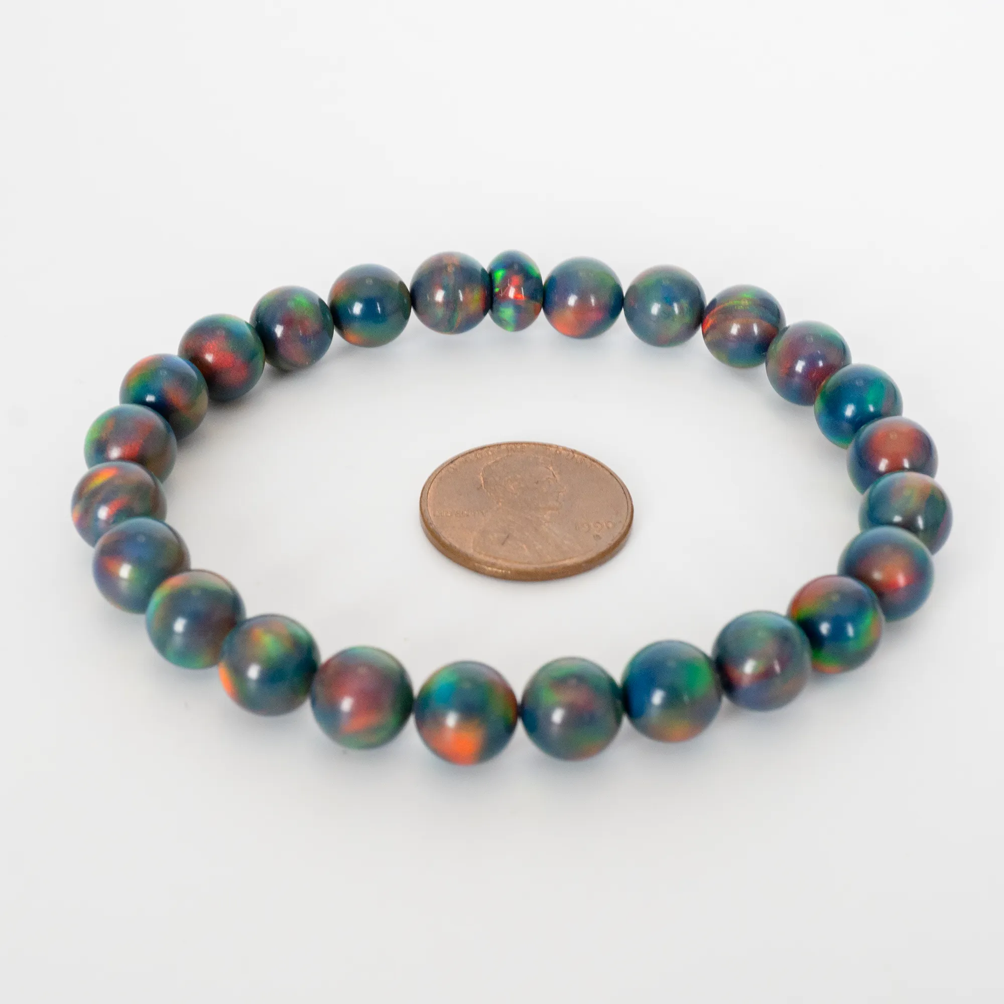 Black Rainbow Opalescence Beaded Bracelet