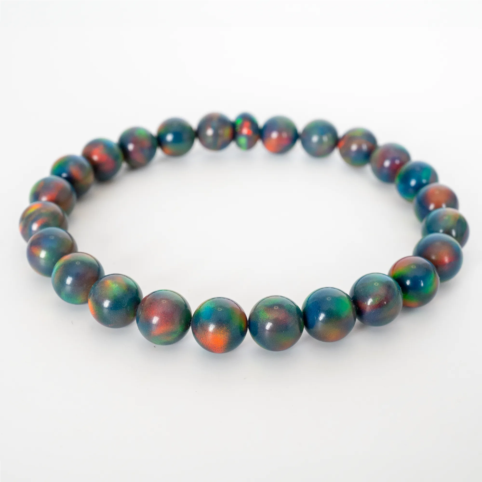Black Rainbow Opalescence Beaded Bracelet