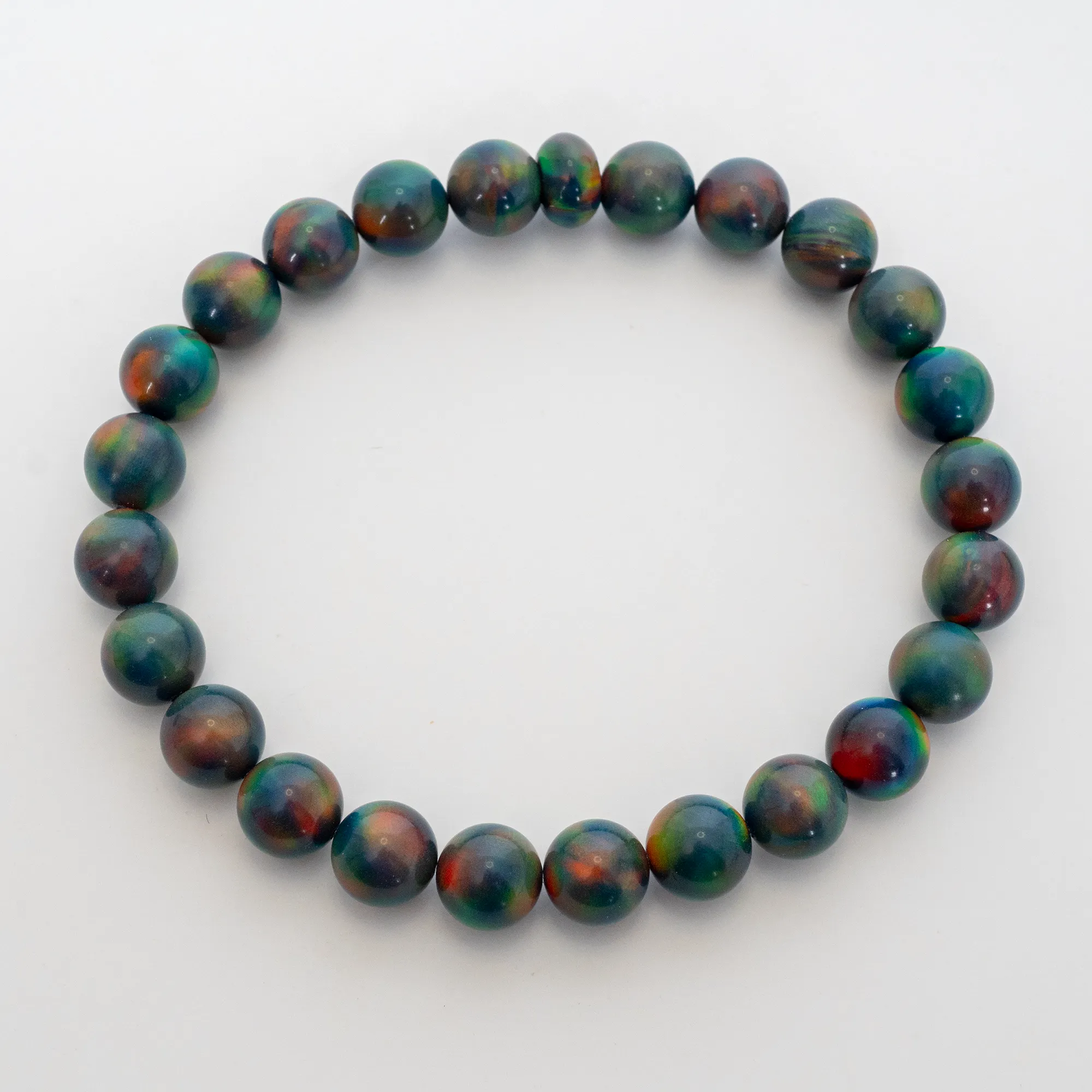 Black Rainbow Opalescence Beaded Bracelet