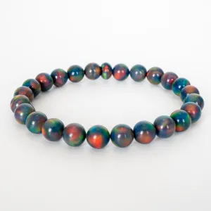 Black Rainbow Opalescence Beaded Bracelet