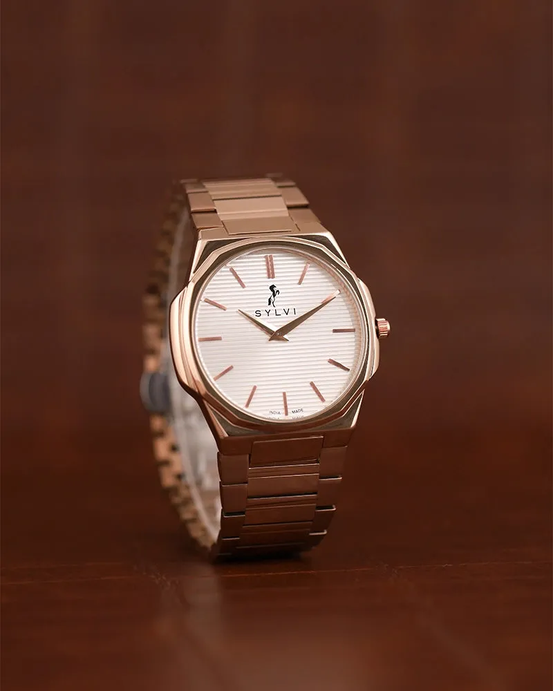 Blade White Rosegold Steel