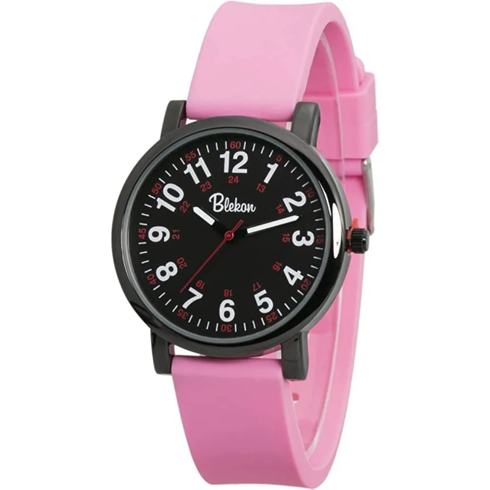 Blekon Original Nurse Watch for Medical Professionals and Students – Various Scrub Colors, Easy Read Dial, Military Time with Second Hand, Silicone Band, 3 ATM Water Resistant | Multiple Colors