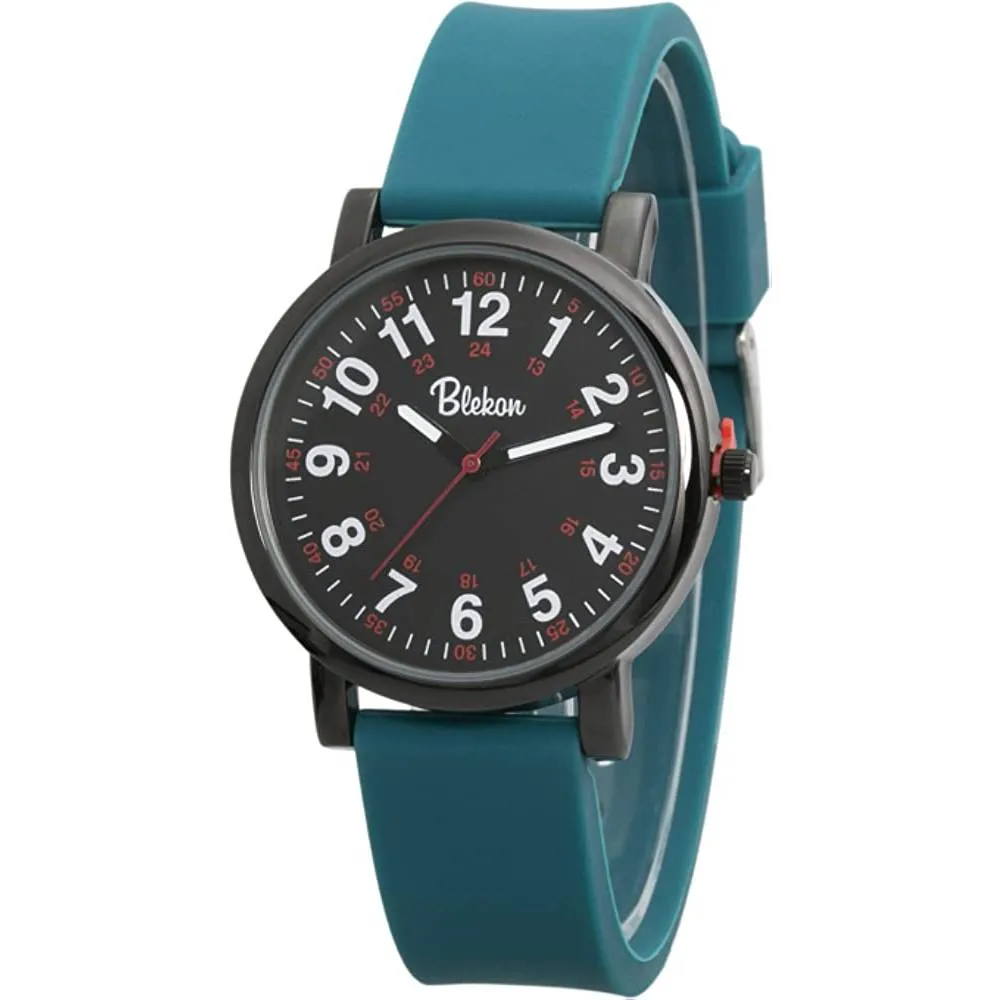 Blekon Original Nurse Watch for Medical Professionals and Students – Various Scrub Colors, Easy Read Dial, Military Time with Second Hand, Silicone Band, 3 ATM Water Resistant | Multiple Colors