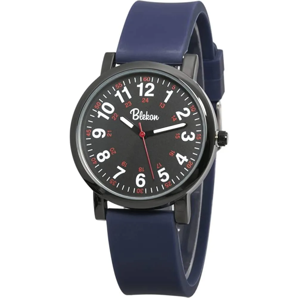 Blekon Original Nurse Watch for Medical Professionals and Students – Various Scrub Colors, Easy Read Dial, Military Time with Second Hand, Silicone Band, 3 ATM Water Resistant | Multiple Colors