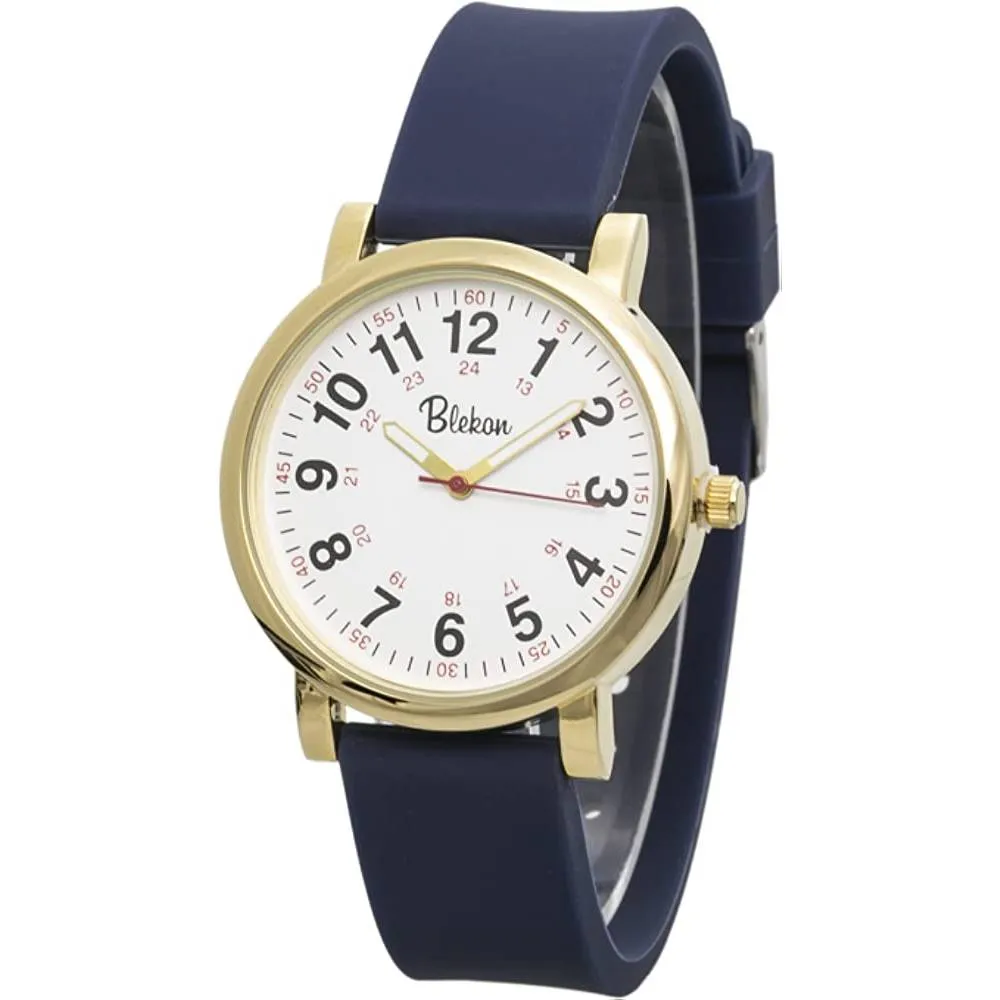 Blekon Original Nurse Watch for Medical Professionals and Students – Various Scrub Colors, Easy Read Dial, Military Time with Second Hand, Silicone Band, 3 ATM Water Resistant | Multiple Colors