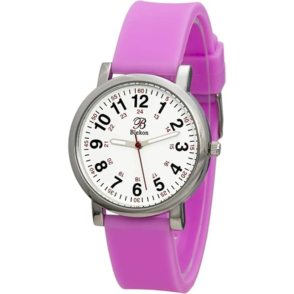 Blekon Original Nurse Watch for Medical Professionals and Students – Various Scrub Colors, Easy Read Dial, Military Time with Second Hand, Silicone Band, 3 ATM Water Resistant | Multiple Colors