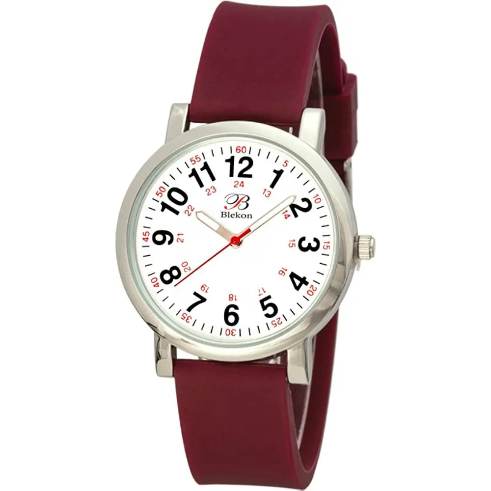Blekon Original Nurse Watch for Medical Professionals and Students – Various Scrub Colors, Easy Read Dial, Military Time with Second Hand, Silicone Band, 3 ATM Water Resistant | Multiple Colors