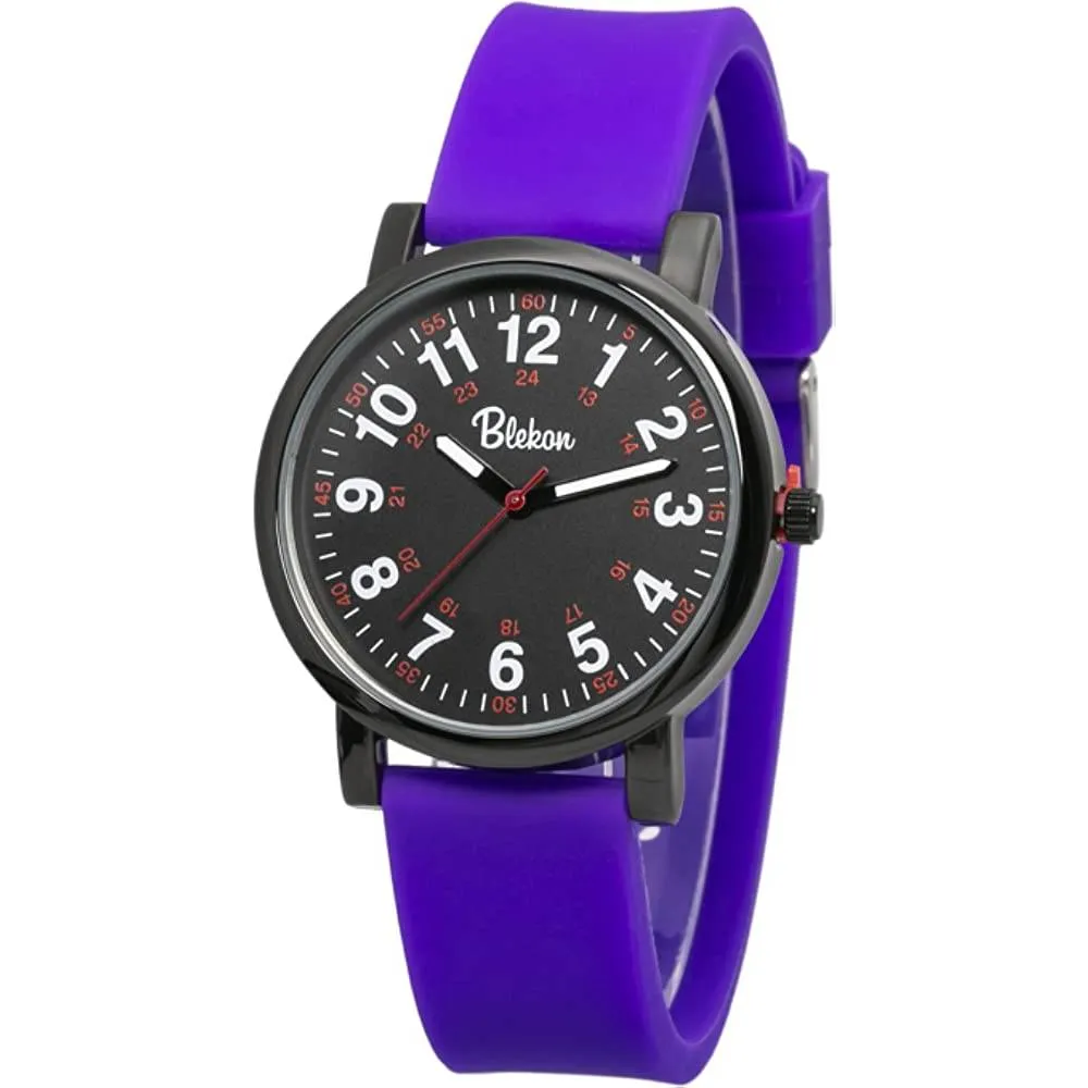 Blekon Original Nurse Watch for Medical Professionals and Students – Various Scrub Colors, Easy Read Dial, Military Time with Second Hand, Silicone Band, 3 ATM Water Resistant | Multiple Colors