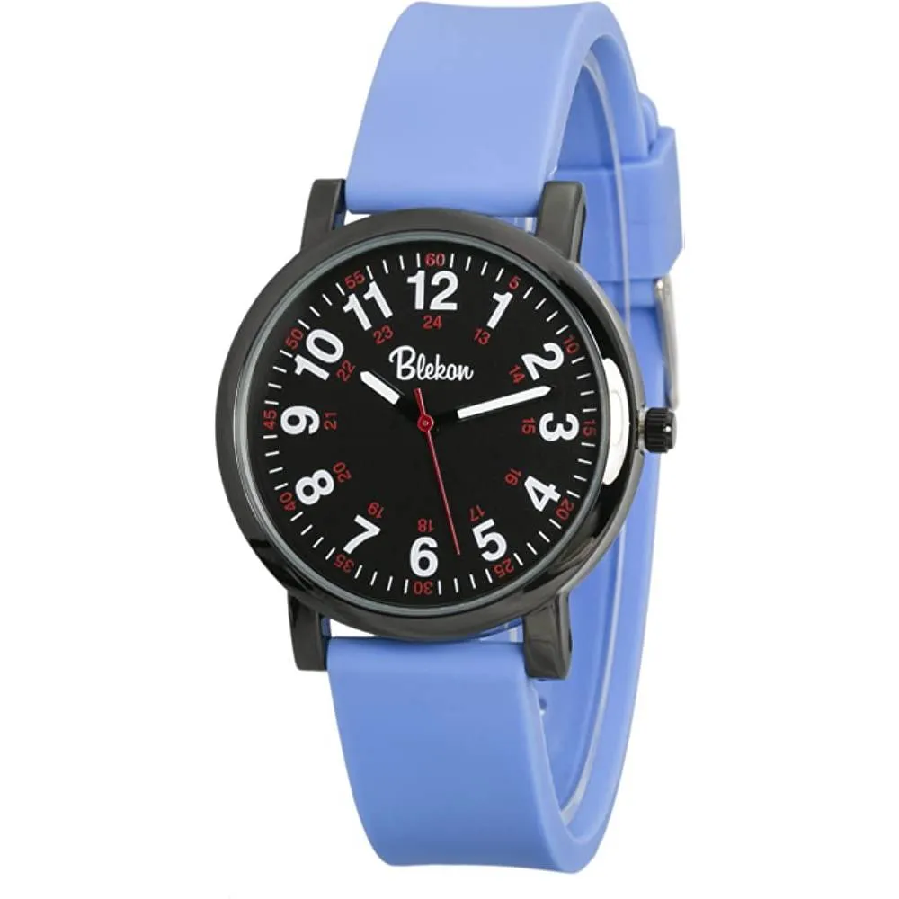 Blekon Original Nurse Watch for Medical Professionals and Students – Various Scrub Colors, Easy Read Dial, Military Time with Second Hand, Silicone Band, 3 ATM Water Resistant | Multiple Colors