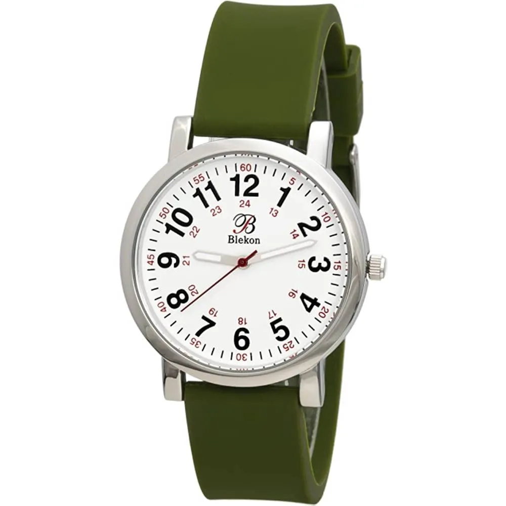 Blekon Original Nurse Watch for Medical Professionals and Students – Various Scrub Colors, Easy Read Dial, Military Time with Second Hand, Silicone Band, 3 ATM Water Resistant | Multiple Colors