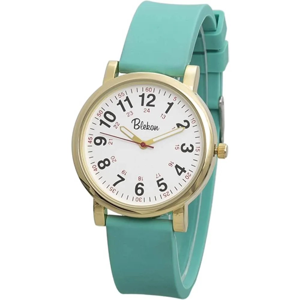Blekon Original Nurse Watch for Medical Professionals and Students – Various Scrub Colors, Easy Read Dial, Military Time with Second Hand, Silicone Band, 3 ATM Water Resistant | Multiple Colors