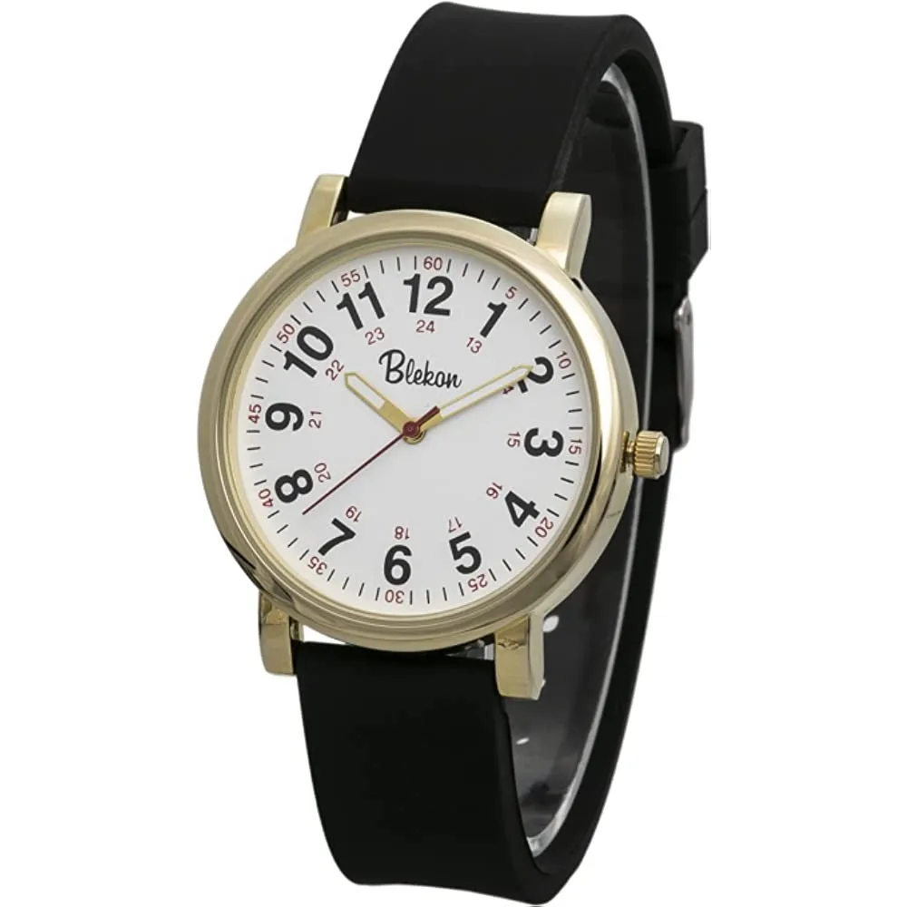 Blekon Original Nurse Watch for Medical Professionals and Students – Various Scrub Colors, Easy Read Dial, Military Time with Second Hand, Silicone Band, 3 ATM Water Resistant | Multiple Colors