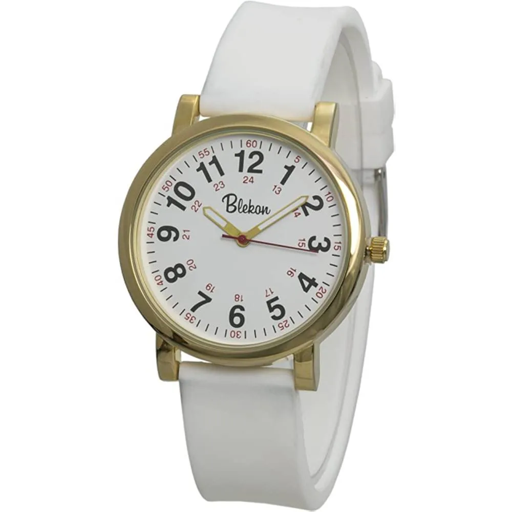 Blekon Original Nurse Watch for Medical Professionals and Students – Various Scrub Colors, Easy Read Dial, Military Time with Second Hand, Silicone Band, 3 ATM Water Resistant | Multiple Colors