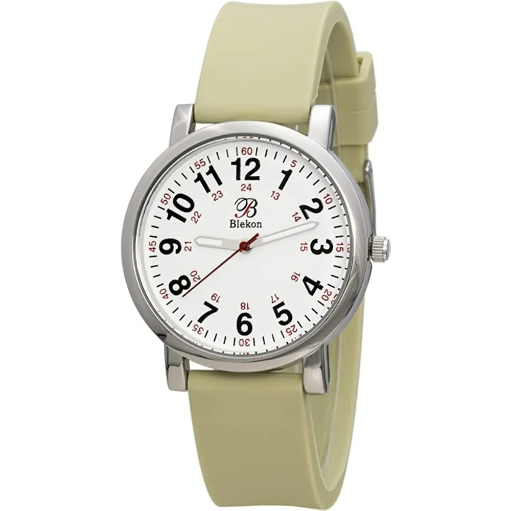 Blekon Original Nurse Watch for Medical Professionals and Students – Various Scrub Colors, Easy Read Dial, Military Time with Second Hand, Silicone Band, 3 ATM Water Resistant | Multiple Colors