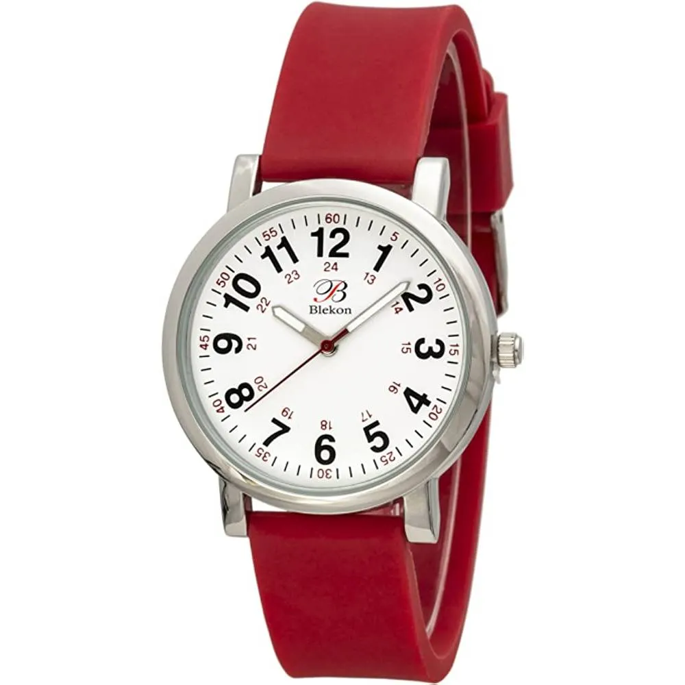 Blekon Original Nurse Watch for Medical Professionals and Students – Various Scrub Colors, Easy Read Dial, Military Time with Second Hand, Silicone Band, 3 ATM Water Resistant | Multiple Colors