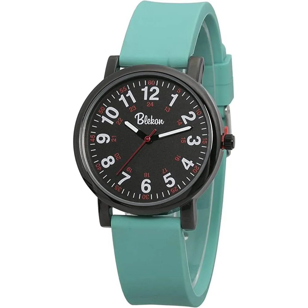 Blekon Original Nurse Watch for Medical Professionals and Students – Various Scrub Colors, Easy Read Dial, Military Time with Second Hand, Silicone Band, 3 ATM Water Resistant | Multiple Colors