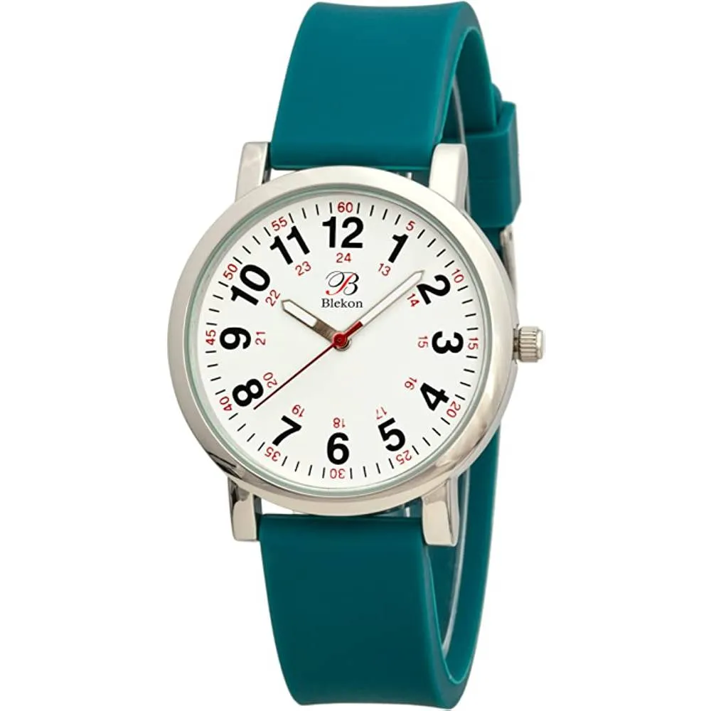 Blekon Original Nurse Watch for Medical Professionals and Students – Various Scrub Colors, Easy Read Dial, Military Time with Second Hand, Silicone Band, 3 ATM Water Resistant | Multiple Colors