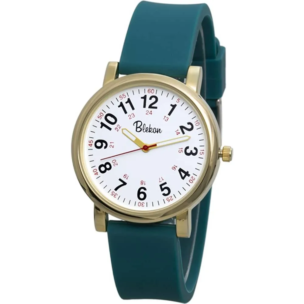 Blekon Original Nurse Watch for Medical Professionals and Students – Various Scrub Colors, Easy Read Dial, Military Time with Second Hand, Silicone Band, 3 ATM Water Resistant | Multiple Colors